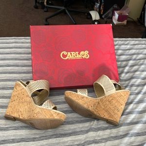 Carlos wedge sandals- Gold-size 9